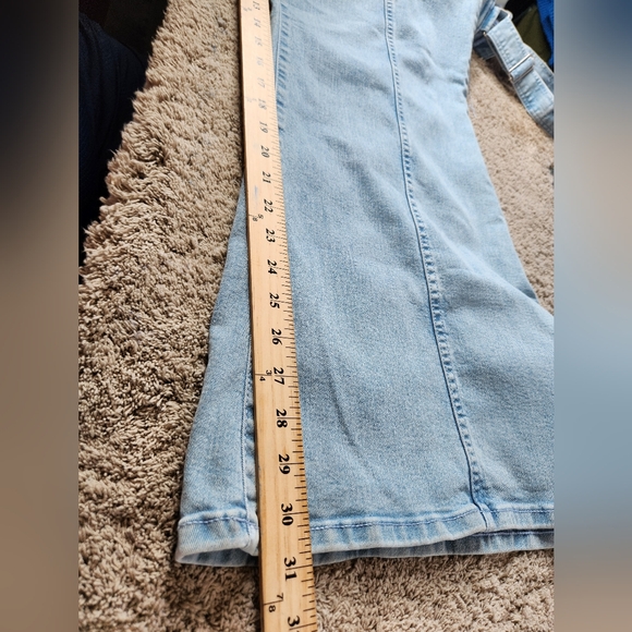 Ava & Viv Women's Denim Flare Jumpsuits Sleeveless Overalls - Picture 10 of 14